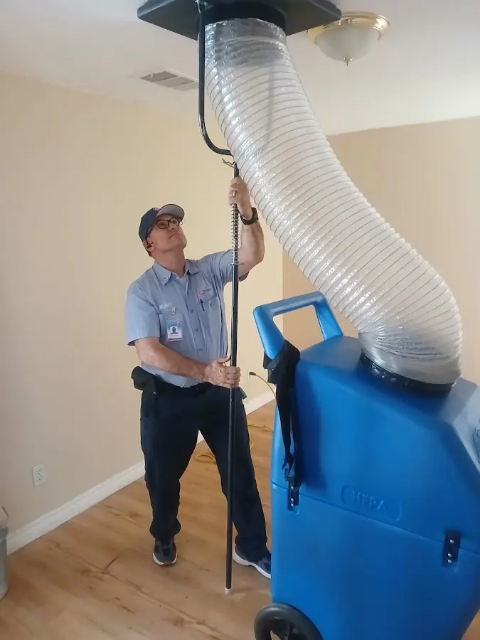 HVAC Installation technician using HEPA equipment in Desert Palms